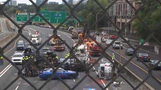 Major crash leaves I-75 southbound traffic in Atlanta stalled for several hours