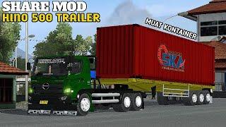 SHARE MOD HINO 500 TRAILER MUAT KONTAINER || MOD BUSSID TERBARU