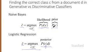 Logistic Regression 1 Generative and Discriminative Classifiers