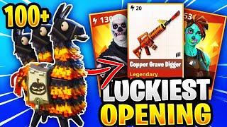 LUCKIEST Fortnitemare Llama Opening Ever! *NEW GUNS* Fortnite Save The World