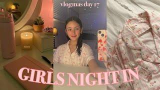 ‧₊˚⊹ ️ cozy girls night in - skincare, chit chat, + movie  vlogmas day 17