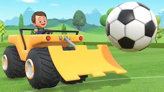 Learn Colors with Baby Soccer Ball | Learning Colors with a JCB Toy Tractor | Kids Learning Videos