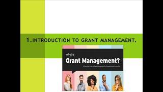Grants Management Course