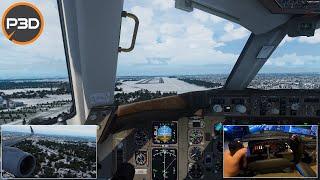 P3D V5.3 | Butter landing into Washington | Full flight | EGLL - KIAD | Captainsim 757-200