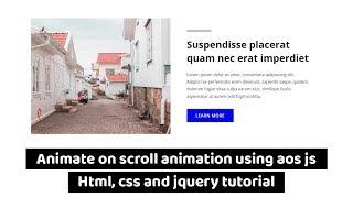 How to add animation on scroll using html, css and aos js tutorial
