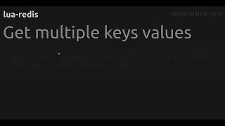 Get multiple keys values #lua-redis