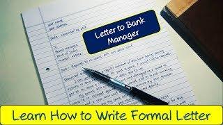 How to write application to bank manager in English | Formal letter to bank manager for new ATM card
