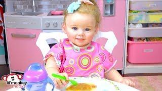 My Reborns! My 1st Reborn Toddler Doll - Julie's Lunch Routine!