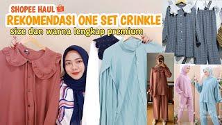 SHOPEE HAUL ONE SET CRINKLE JUMBO|| Size warna lengkap cringkle rayon premium, airflow, rubi love