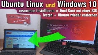 Windows 10 und Ubuntu Linux installieren  Dual Boot auf einer SSD ⭐ Ubuntu wieder entfernen