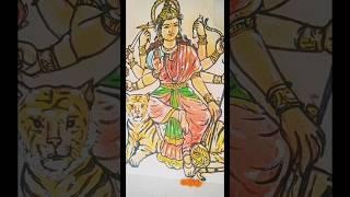 Maa Durga Easy Wall Painting #shorts #painting #viral