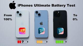 iPhone 15 vs iPhone 14 Battery Test 100% To 0% | iOS 17 vs iOS 18 Battery Test (HINDI)