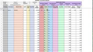 Structural Steel Estimating Spreadsheet SMALL FABRICATORS ONLY!