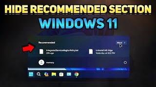 How to Remove Recommended Items from Start Menu in Windows 11 (Tutorial)