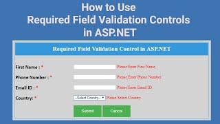 (#6) Required Field Validator in ASP.NET | Required Field Validation Controls in ASP.NET