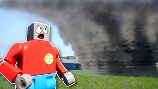 Giant Tornado Attacks Lego City! - Brick Rigs Multiplayer Gameplay