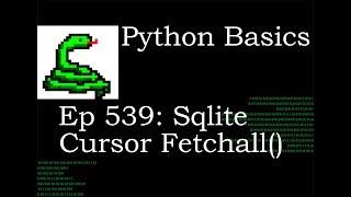 Python Basics Tutorial Sqlite Cursor Select Fetchall Method