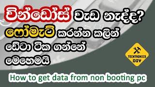 How to backup data if windows not booting on any pc or laptop in sinhala