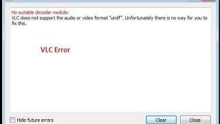 VLC undf format not supported - solved
