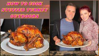 HOW TO COOK DELICIOUS STUFFED TURKEY OUTDOORS