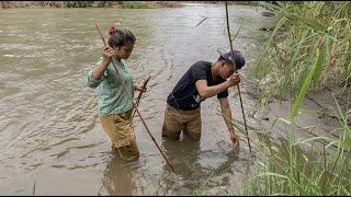 2 hari pasang perangkap ikan,mancing belut & cari udang disungai air pegunungan #KOOKIKO