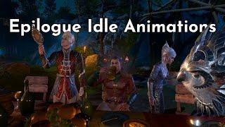 Epilogue All Companions Idle Animations (Reunion Camp Party) | Baldur's Gate 3 | 4K