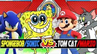 M.U.G.E.N. Battles | SpongeBob SquarePants/Sonic the Hedgehog vs Tom Cat/Mario