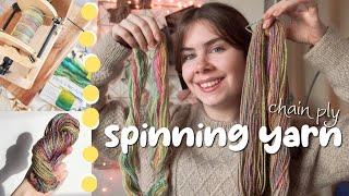 I Finally Chain Plyed A Yarn!  Hand spinning yarn 