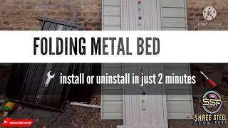 4×6 folding metal bed with storage install or uninstall in just 2 minutes #metalbed #foldingbed #bed