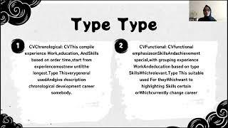 presentation related to CV and application letter