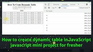 JavaScript Project| How to create dynamic table in JavaScript| project for fresher| By Akhilesh