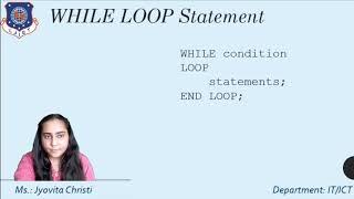 PL SQL  -FOR, WHILE and CONTINUE statements