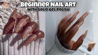 NEW MODELONES SOLID CREAM GEL POLISH | Abstract Nude Nail Art | EASY BEGINNER NAIL ART TUTORIAL