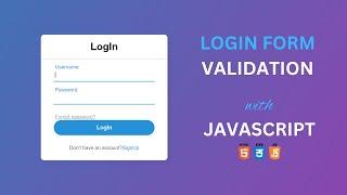 JavaScript Validation form html CSS | JavaScript alert box Onclick | LogIn Form | CodeWithMe