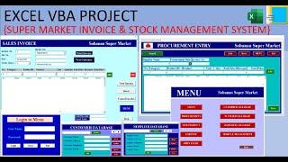 Super Market Invoice & Stock management System | Excel VBA Project