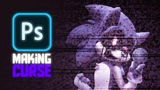 Making Curse from a Friday Night Funkin' Mod in Photoshop | Speed Edit | Sonic.exe