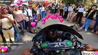First Day in COLLEGE with Ninja h2 Superbike ||College Reaction||Z900 Rider
