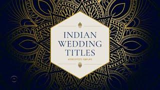 Indian Wedding Titles || Free Download After Effects Template || wedding titles package || 4K