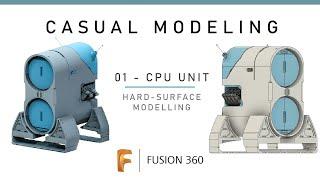 fusion 360 sci fi CPU unit - Chill and casual modeling _ Time lapse