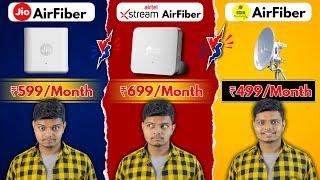 Jio AirFiber VS Airtel Xstream Airfiber VS Bsnl Air fiber - Installation, Plans Detailed Comparison