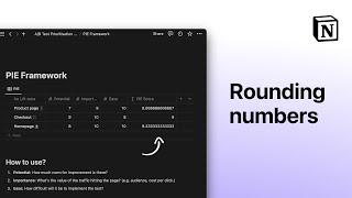How to round numbers in Notion Formula