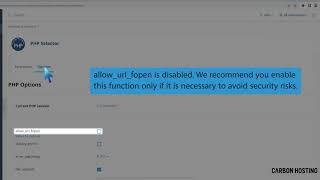 How to Enable or Disable PHP's allow url fopen using CloudLinux Selector in Plesk   Carbon Hosting