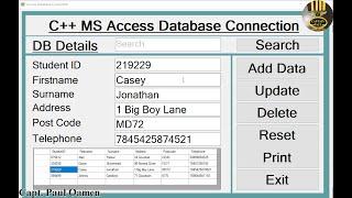 Overview of How to Connect MS Access Database in Visual C++ with Save, Update, Delete, and Search