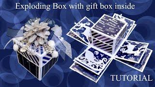 How to Tutorial Exploding box & Gift box inside Explosion Christmas Birthday Wedding #craft  CARD