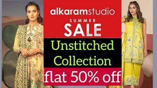50% off Alkaram Studio Mega Online Summer Sale 2020 | AlkaramStudio Unstitched Collection 2020