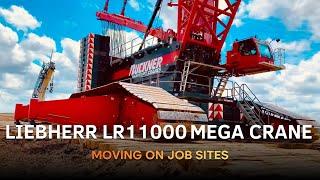 Moving Liebherr LR11000 on job sites