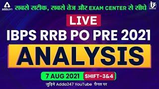 IBPS RRB PO Exam Analysis (7 Aug 2021, 3-4th Shift) | Asked Questions & Expected Cut Off