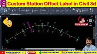 Custom Station Offset Label in Civil 3d | Station Offset Label with Line to the Alignment