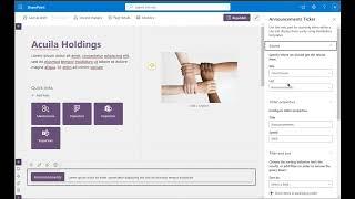 SharePoint Announcement Ticker