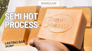 How to make Semi Hot process laundry bar soap / Semi hot process soap